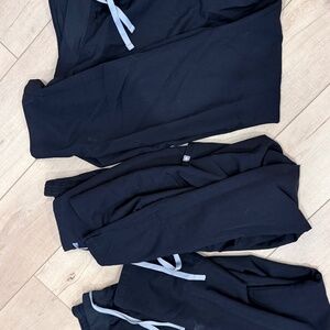 Lot of 3 Figs Scrubs Bottoms Black Size Large Tall